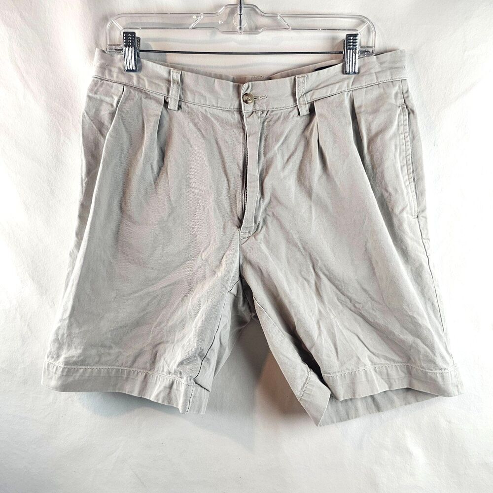 Vintage Polo Ralph Lauren Shorts Mens 33 Beige Khaki Pleated Classic Fit Chino